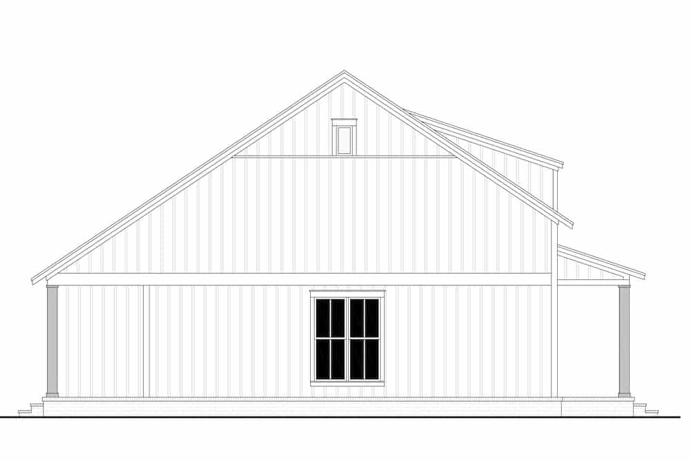 Home Plan Left Elevation of this 2-Bedroom,1257 Sq Ft Plan -142-1236
