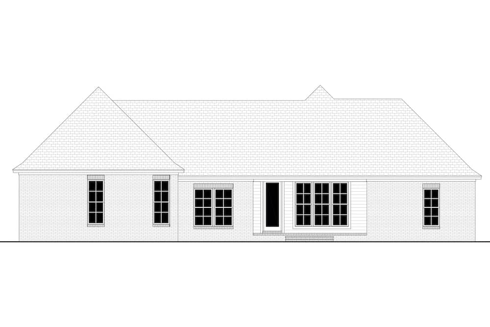Home Plan Rear Elevation of this 4-Bedroom,2095 Sq Ft Plan -142-1237