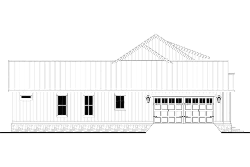 Home Plan Left Elevation of this 3-Bedroom,2589 Sq Ft Plan -142-1238