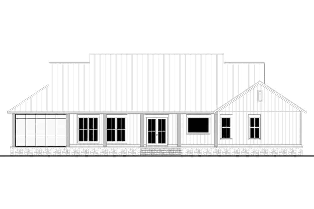 Home Plan Rear Elevation of this 3-Bedroom,2589 Sq Ft Plan -142-1238