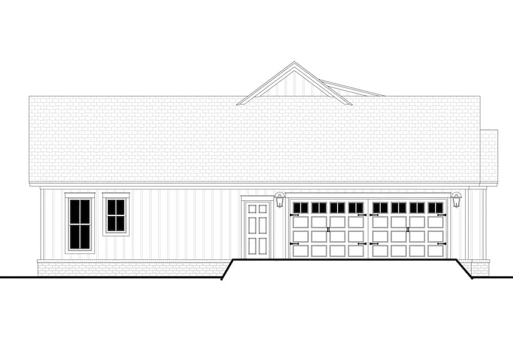 Home Plan Left Elevation of this 3-Bedroom,1697 Sq Ft Plan -142-1240