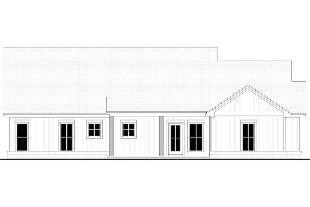 Home Plan Rear Elevation of this 4-Bedroom,1992 Sq Ft Plan -142-1241