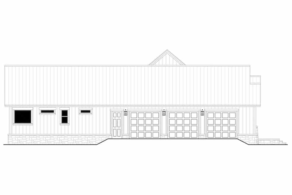 Home Plan Left Elevation of this 3-Bedroom,2454 Sq Ft Plan -142-1242