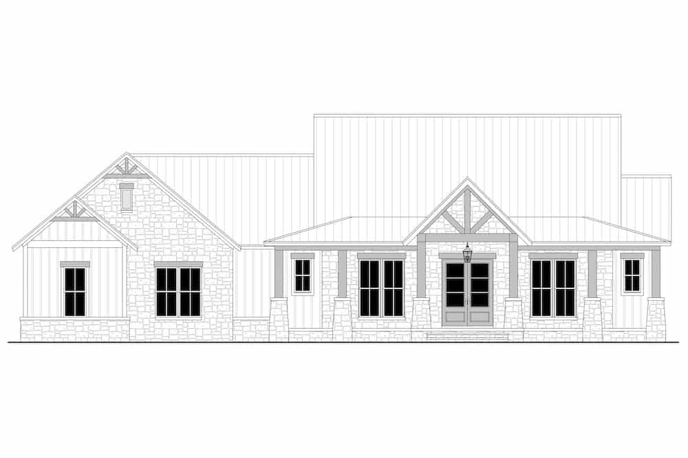 Home Plan Front Elevation of this 3-Bedroom,2454 Sq Ft Plan -142-1242