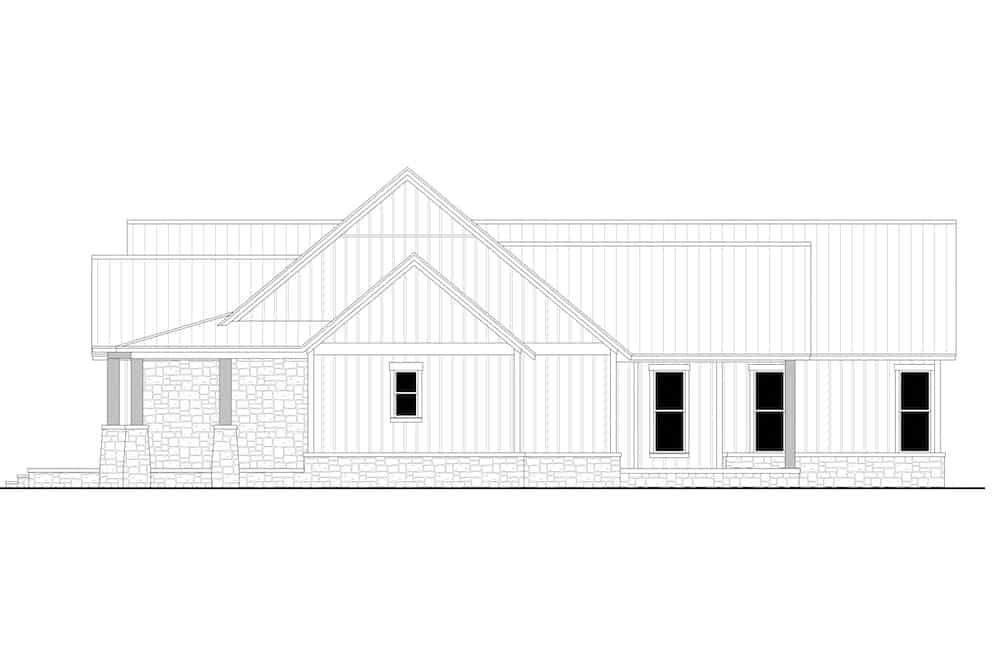 Home Plan Right Elevation of this 3-Bedroom,2454 Sq Ft Plan -142-1242