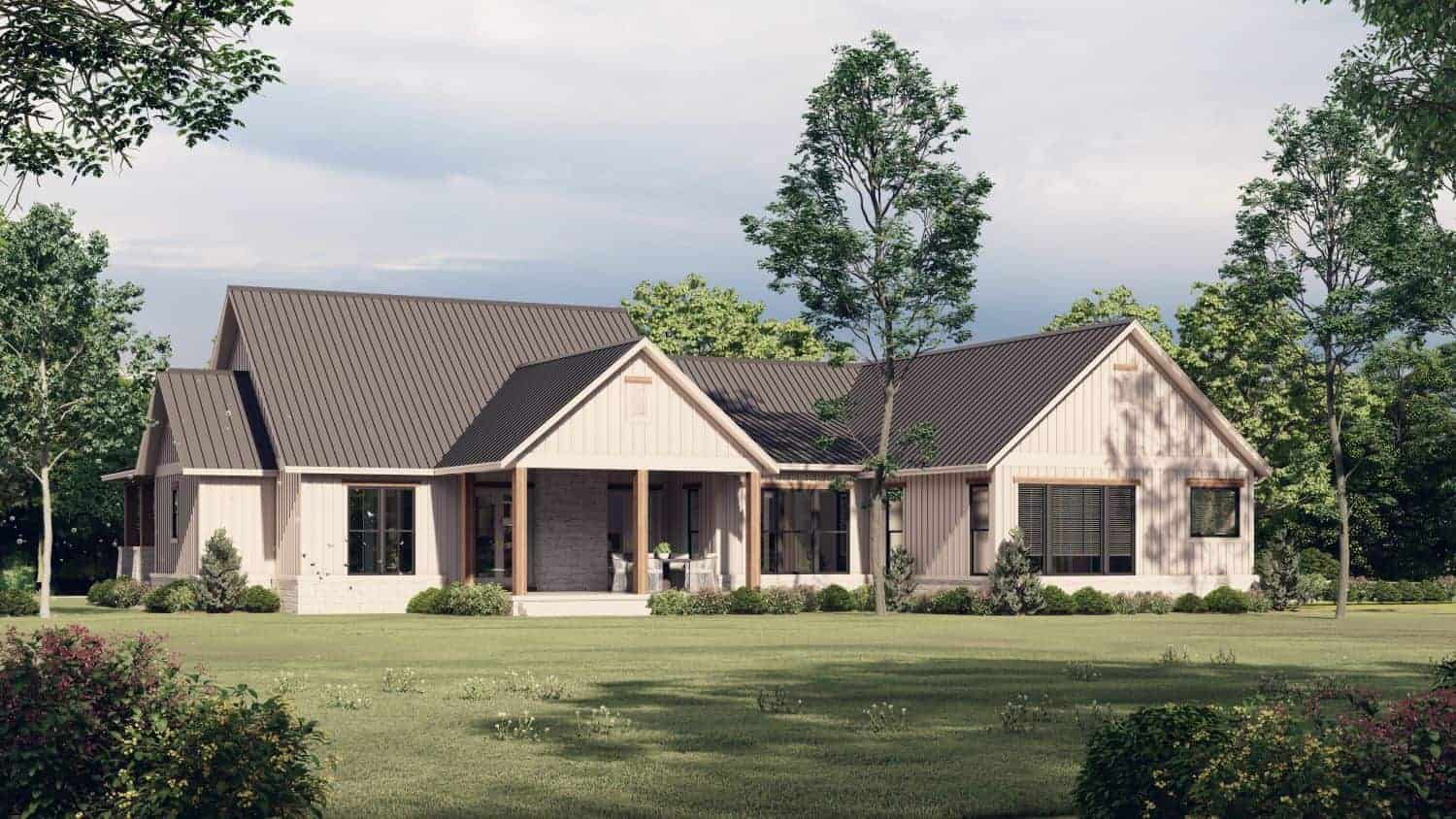 Rear View of this 3-Bedroom,2454 Sq Ft Plan -142-1242