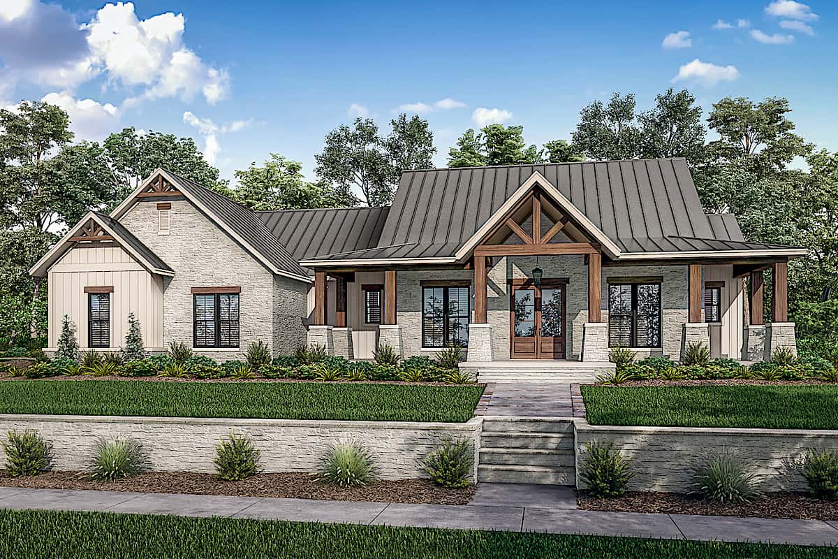 Ranch home (ThePlanCollection: Plan #142-1242)