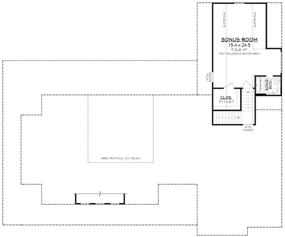 Floor Plan Bonus Room of Contemporary Plan #142-1243