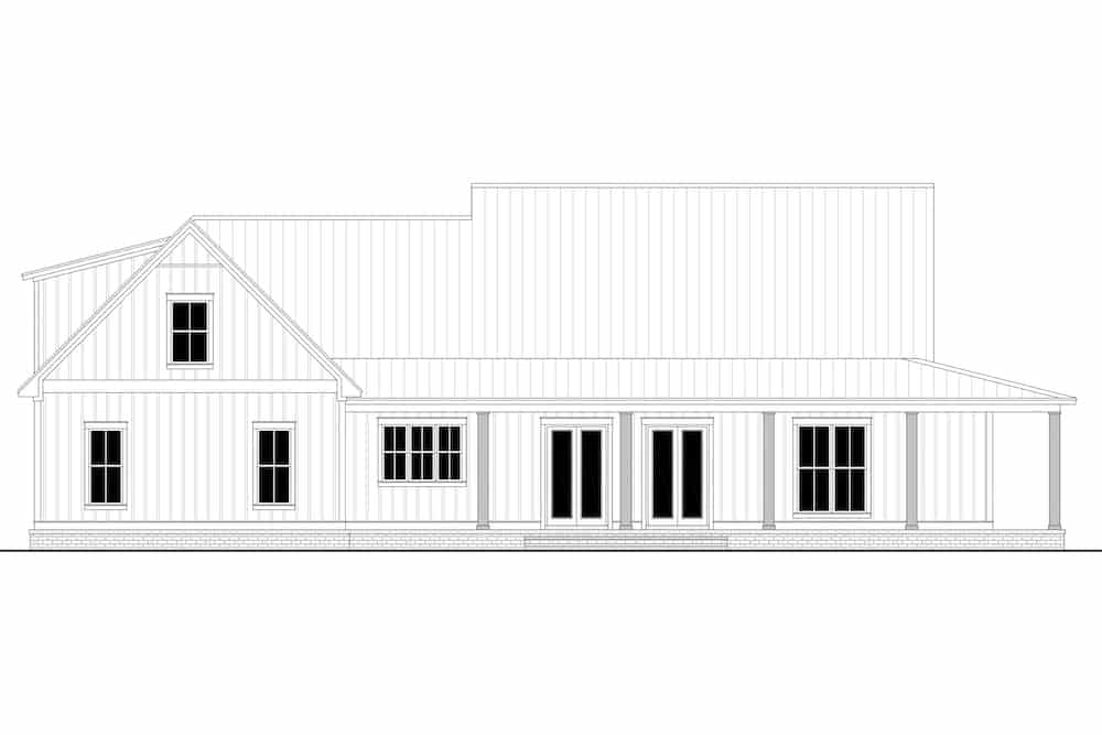 Home Plan Rear Elevation of this 3-Bedroom,2395 Sq Ft Plan -142-1243