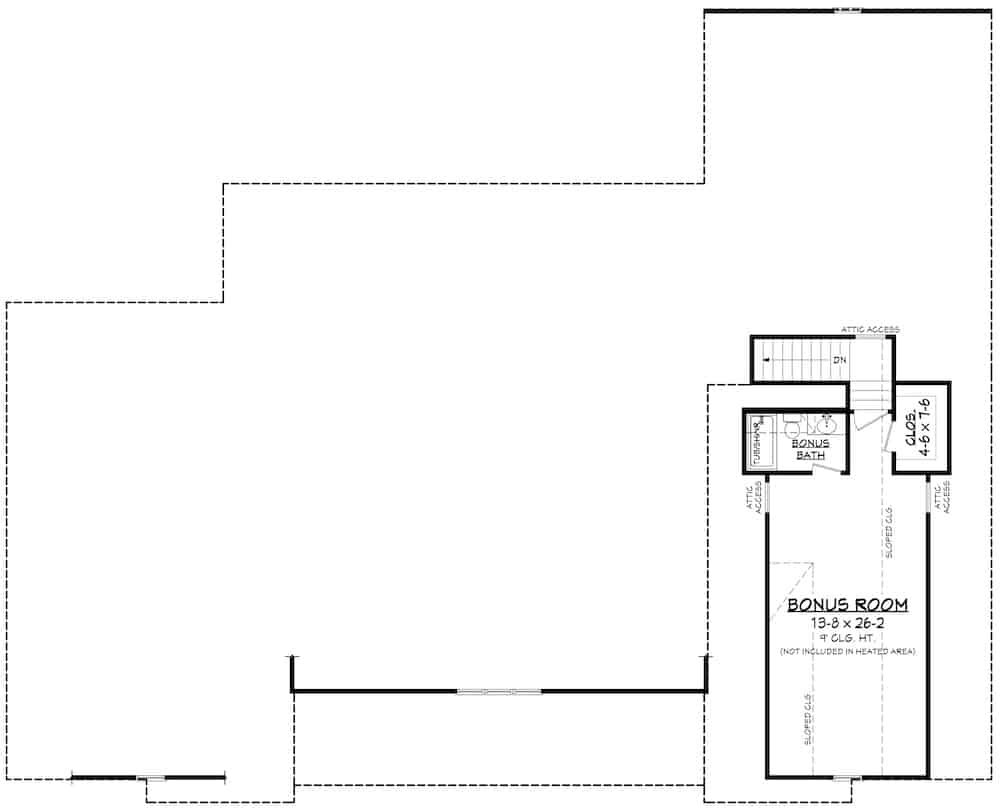 Floor Plan Bonus Room of Contemporary Plan #142-1244