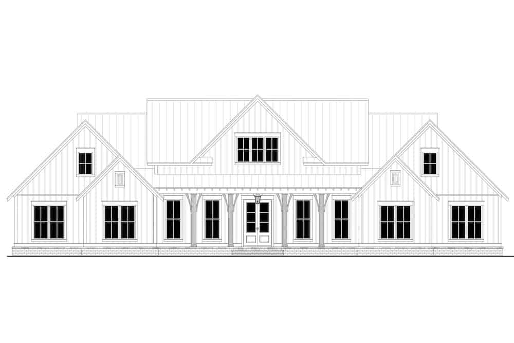 Home Plan Front Elevation of this 4-Bedroom,3086 Sq Ft Plan -142-1244