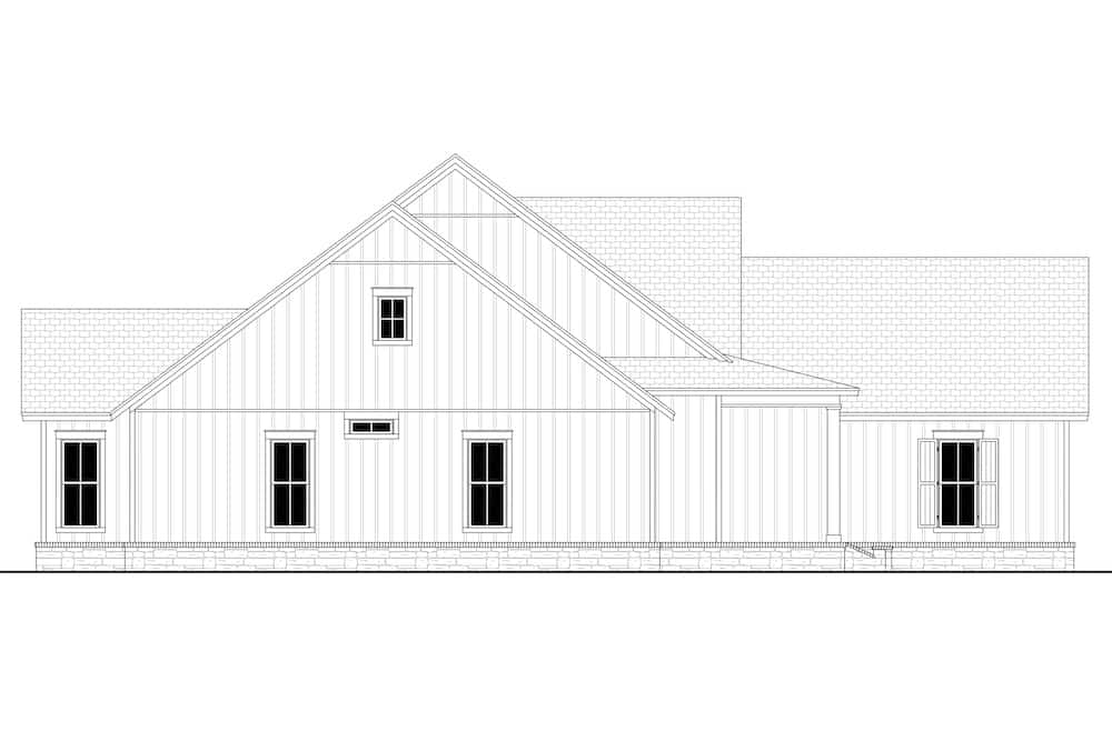 Home Plan Left Elevation of this 4-Bedroom,2607 Sq Ft Plan -142-1245
