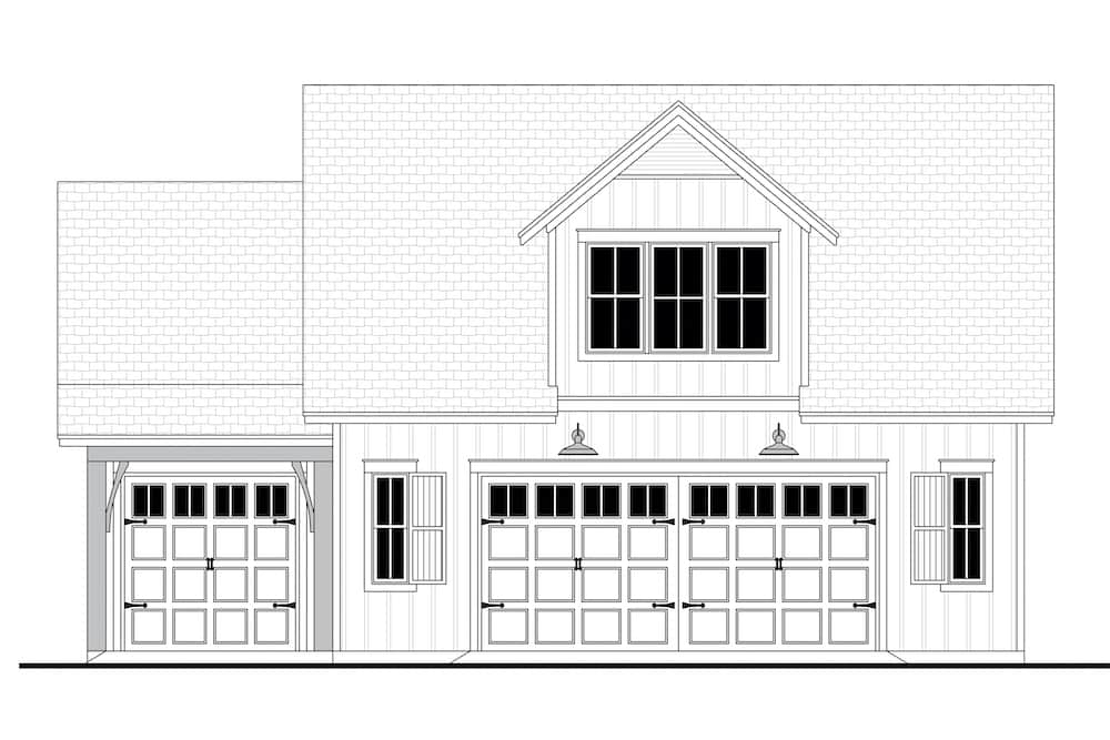 Home Plan Front Elevation of this 1-Bedroom,522 Sq Ft Plan -142-1249