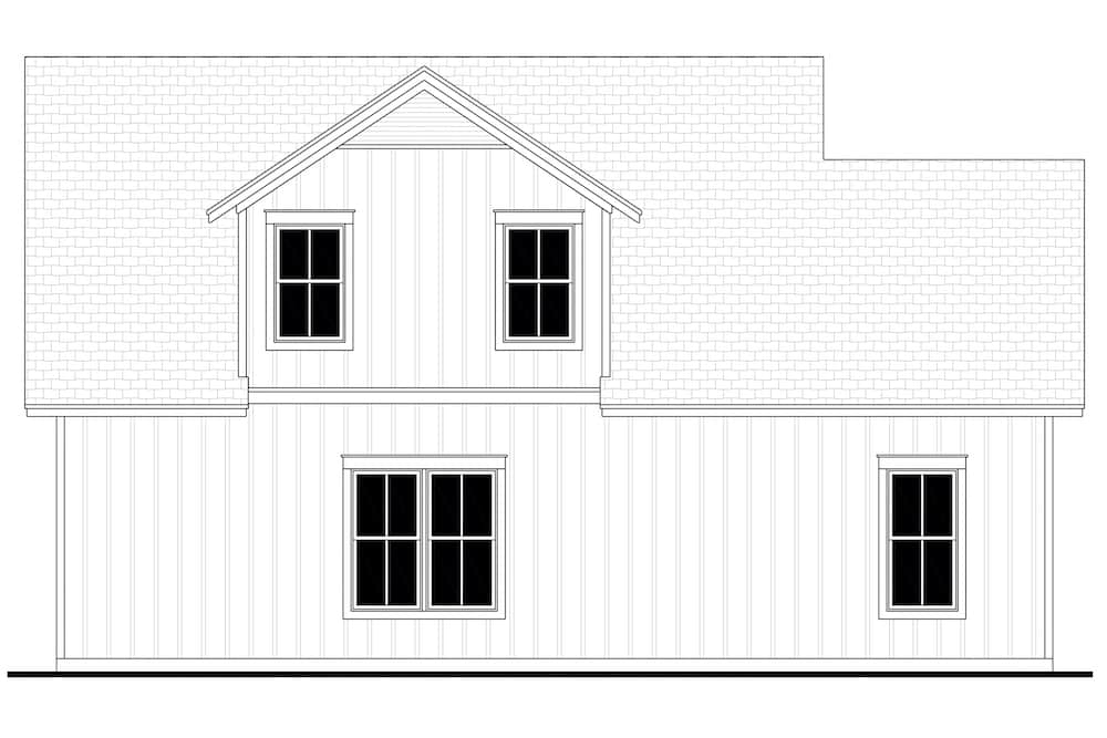 Home Plan Rear Elevation of this 1-Bedroom,522 Sq Ft Plan -142-1249