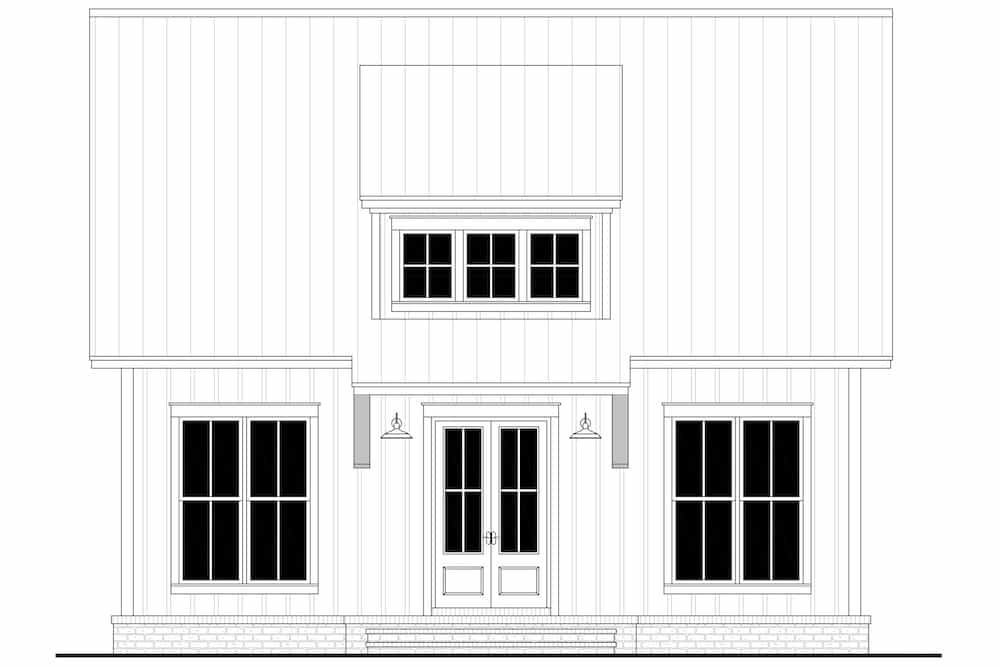 Home Plan Front Elevation of this 2-Bedroom,1070 Sq Ft Plan -142-1250