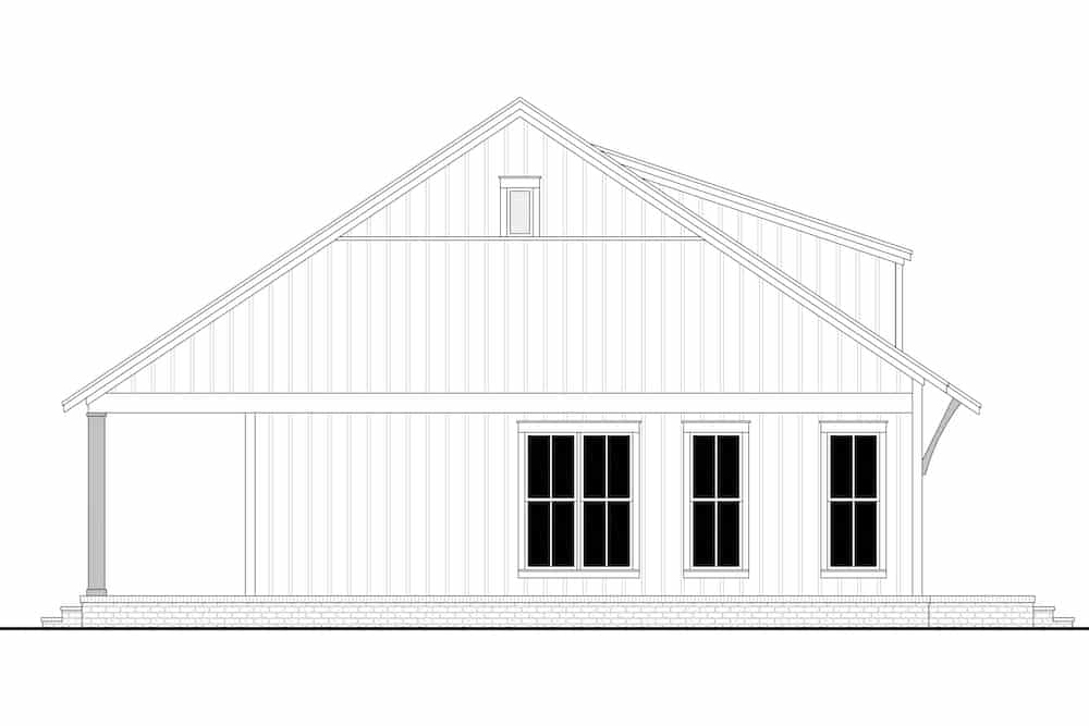 Home Plan Left Elevation of this 2-Bedroom,1070 Sq Ft Plan -142-1250