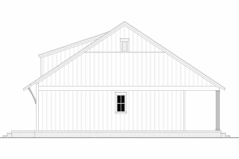 Home Plan Right Elevation of this 2-Bedroom,1070 Sq Ft Plan -142-1250