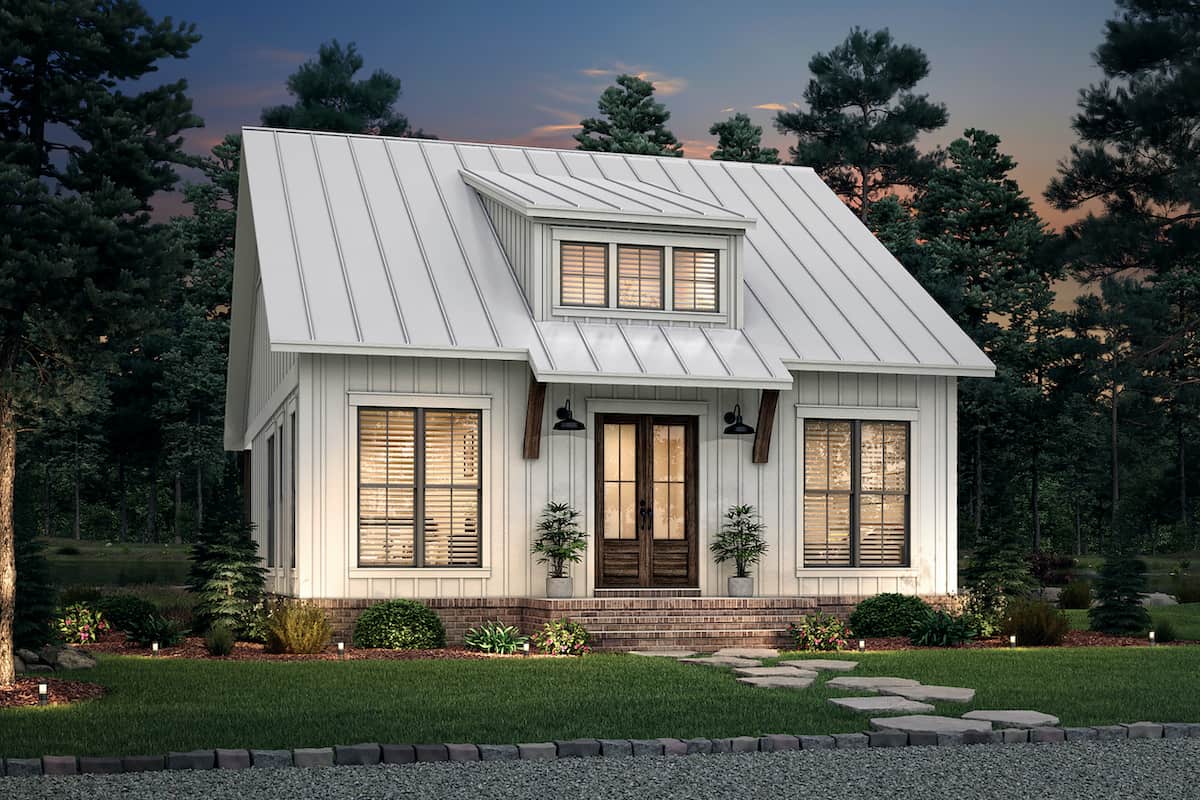 Home at Night of this 2-Bedroom, 1070 Sq Ft Plan - 142-1250