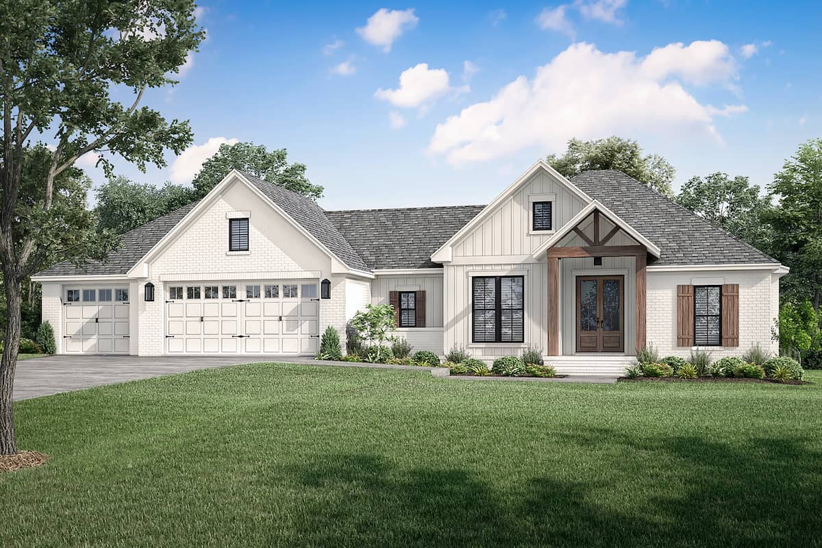 Country Ranch home (ThePlanCollection: Plan #142-1251)