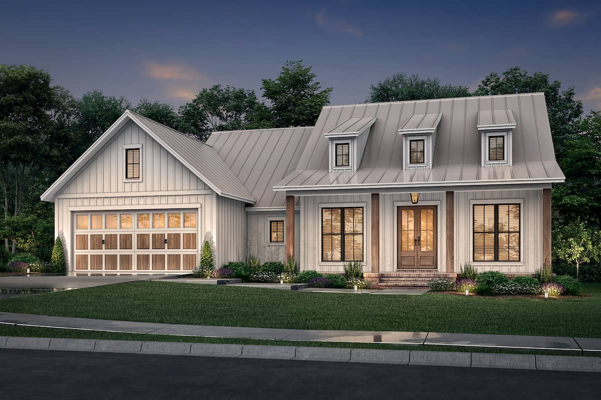 Home at Night of this 3-Bedroom, 1740 Sq Ft Plan - 142-1252