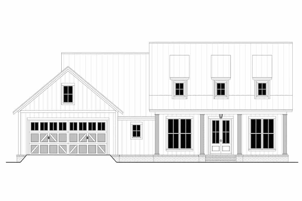 Home Plan Front Elevation of this 3-Bedroom,1740 Sq Ft Plan -142-1252