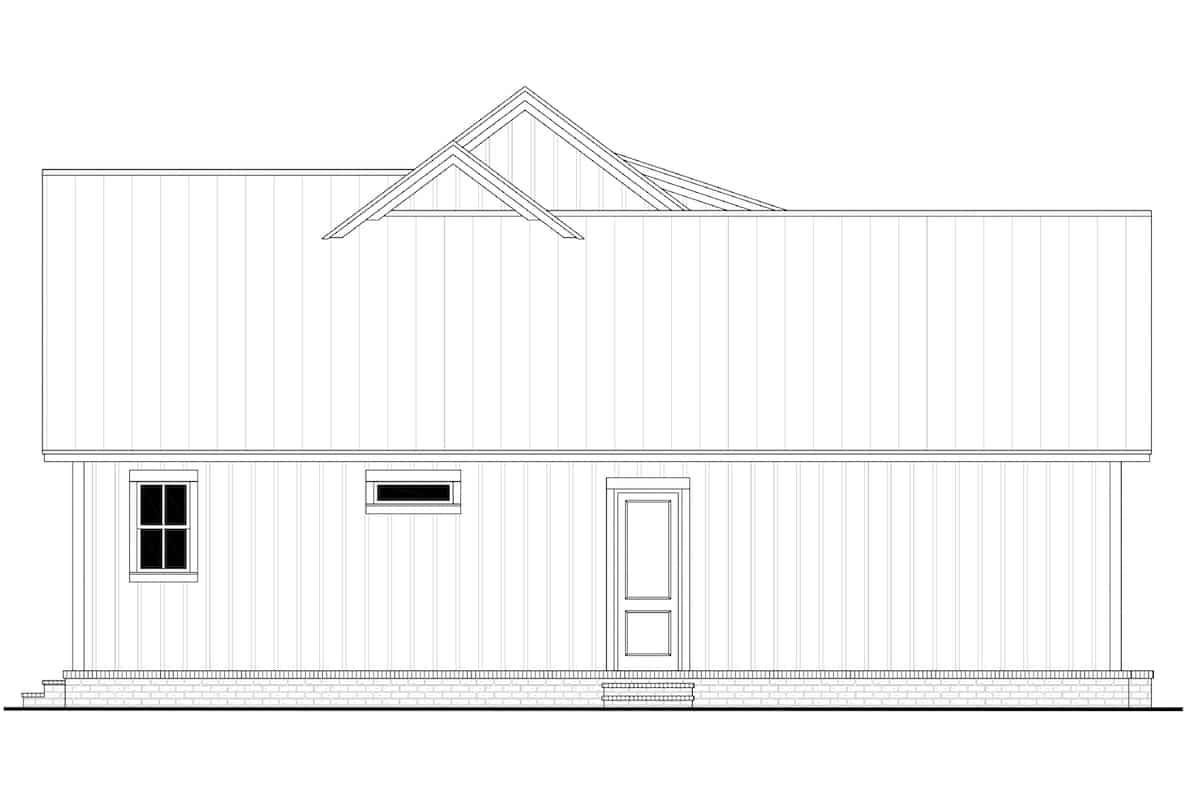 Home Plan Left Elevation of this 3-Bedroom,1740 Sq Ft Plan -142-1252