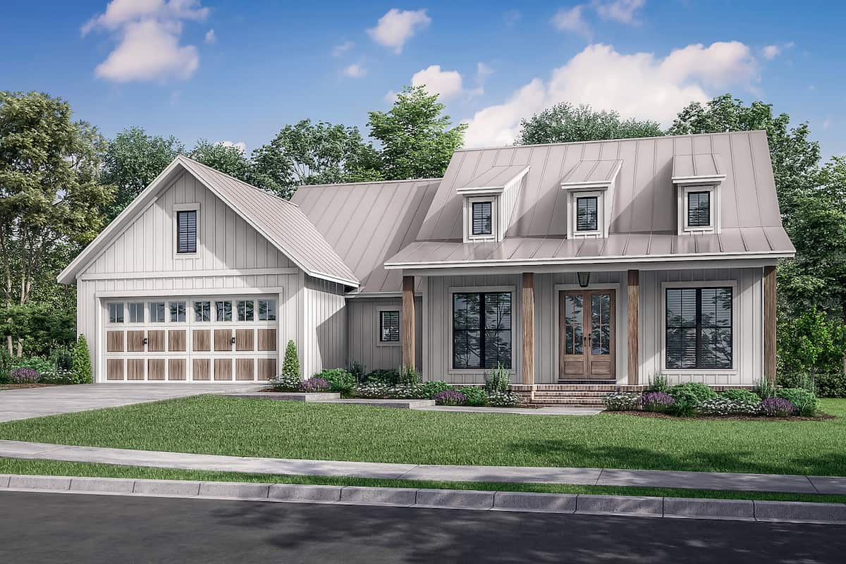 Farmhouse style house (ThePlanCollection: Plan #142-1252)