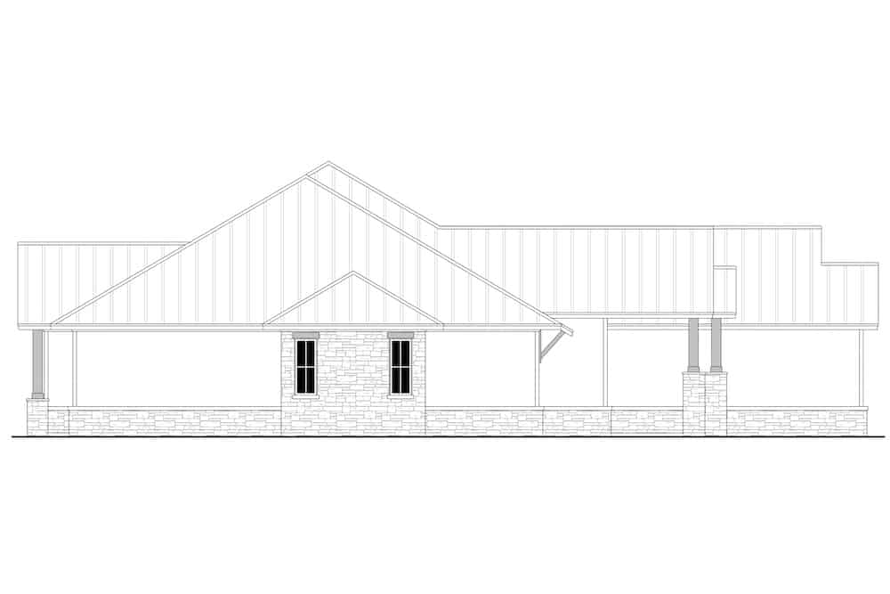 Home Plan Left Elevation of this 3-Bedroom,2974 Sq Ft Plan -142-1253