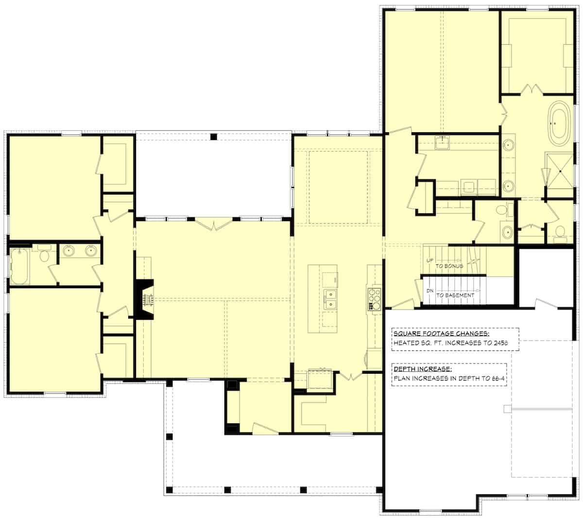 Main Level of Contemporary Plan #142-1254