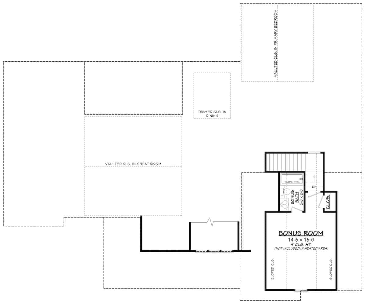 Bonus Room of Contemporary Plan #142-1254