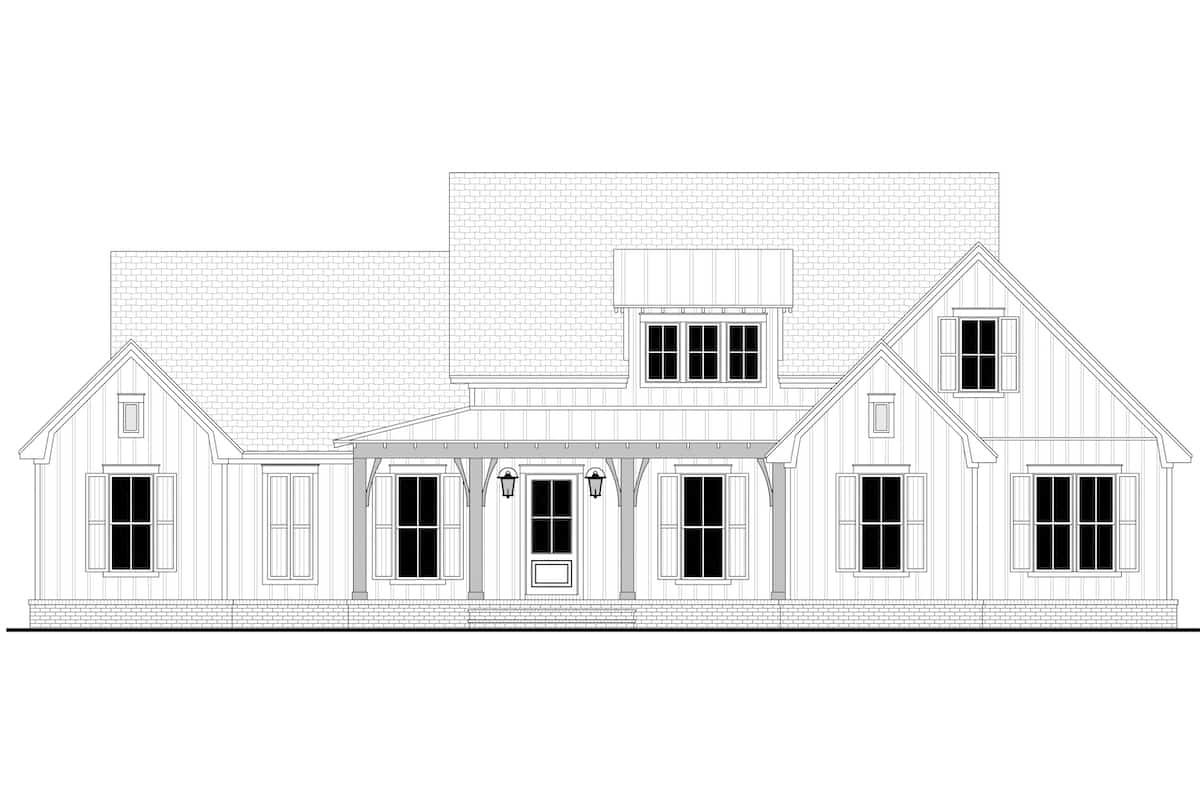 Home Plan Front Elevation of this 3-Bedroom,2431 Sq Ft Plan -142-1254