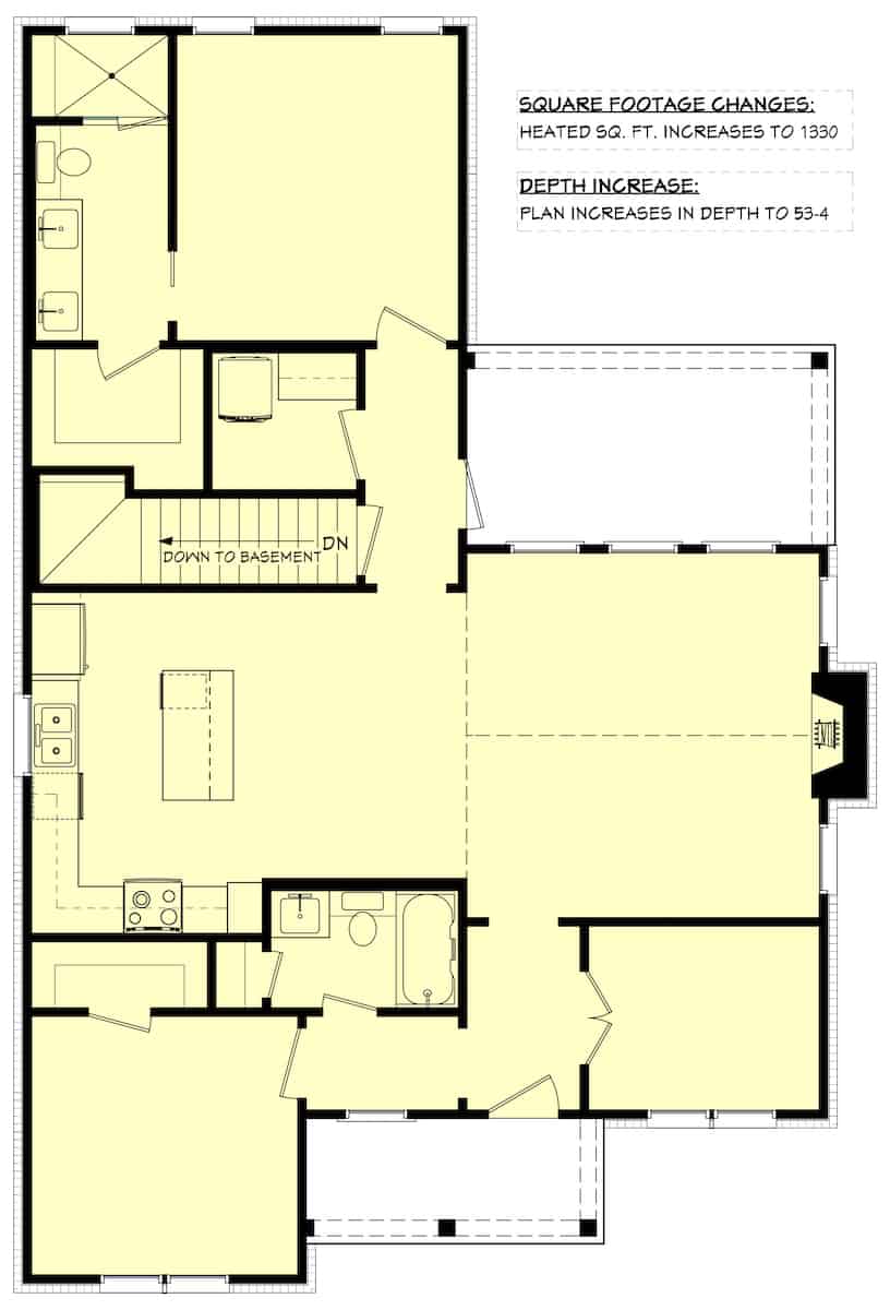 Main Level of Contemporary Plan #142-1255