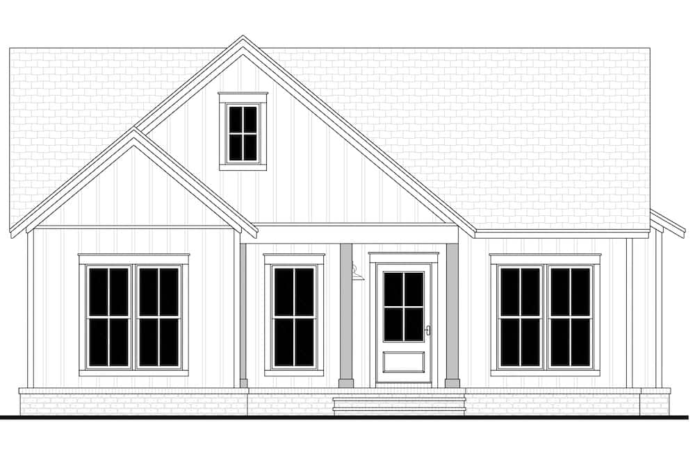Home Plan Front Elevation of this 2-Bedroom,1254 Sq Ft Plan -142-1255