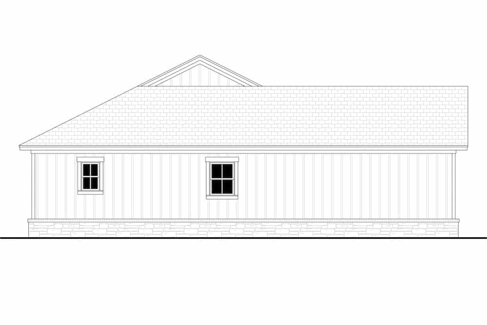 Home Plan Left Elevation of this 3-Bedroom,1599 Sq Ft Plan -142-1256