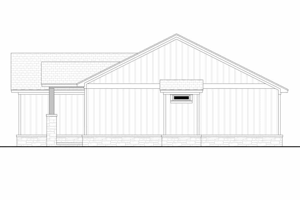 Home Plan Right Elevation of this 3-Bedroom,1599 Sq Ft Plan -142-1256