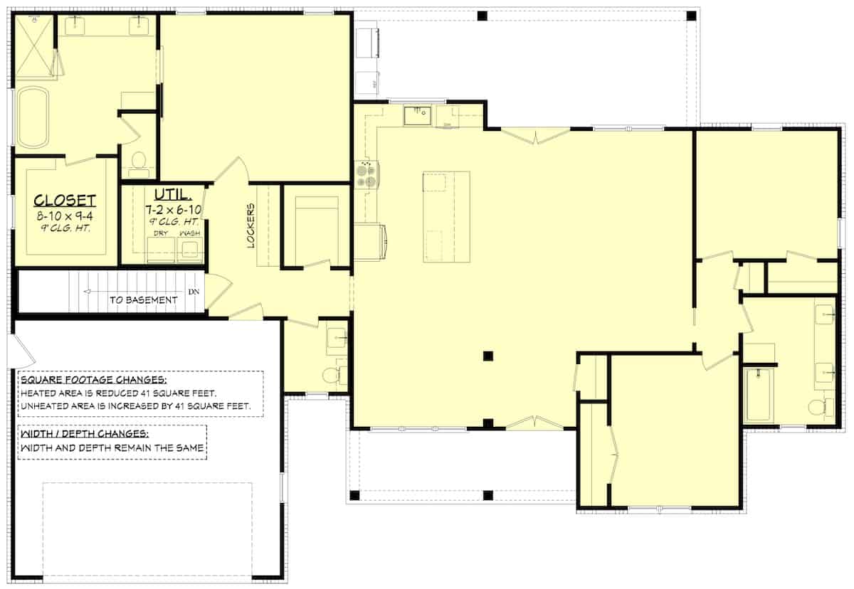 Main Level of Contemporary Plan #142-1257