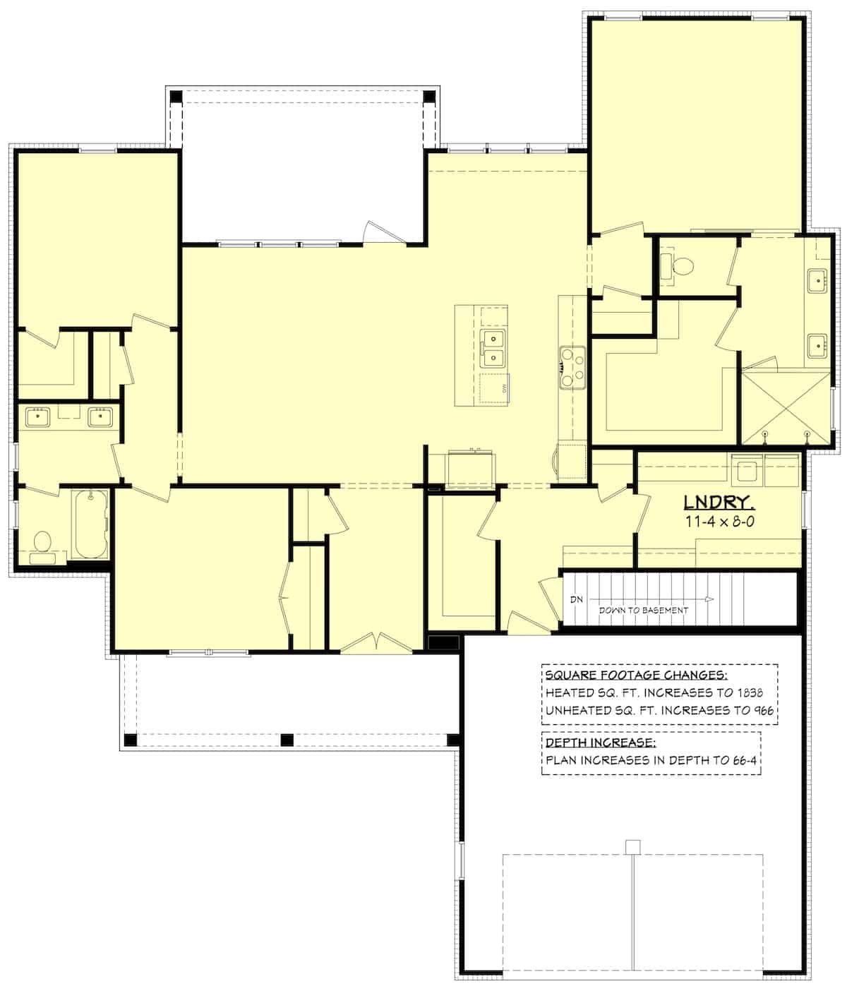 Main Level of Ranch Plan #142-1258