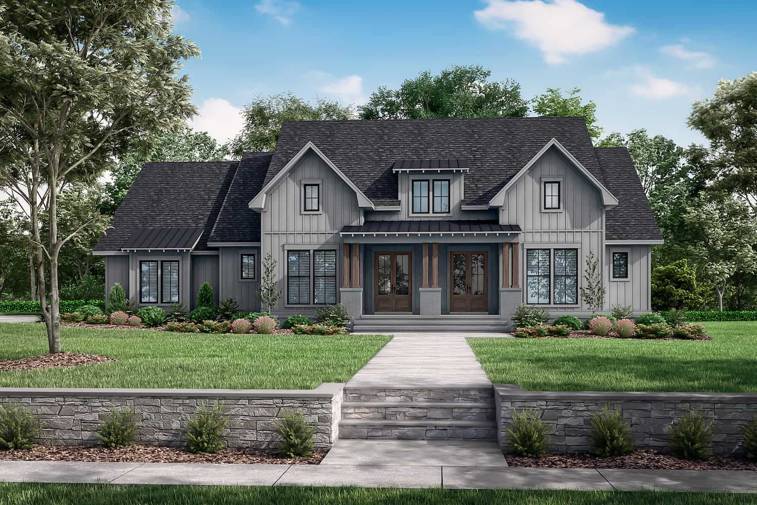 Front View of this 3-Bedroom, 2668 Sq Ft Plan - 142-1259