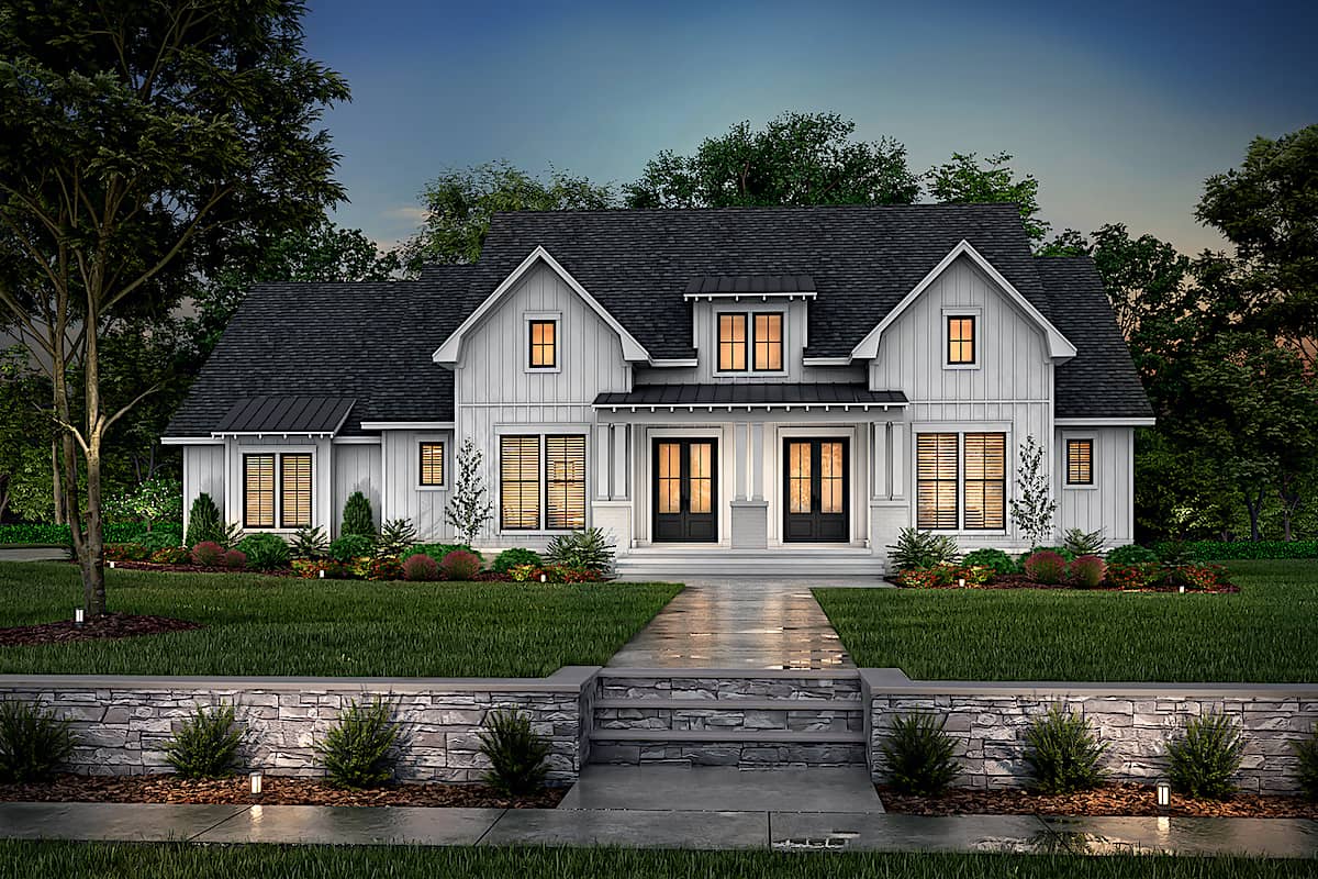 Home at Night of this 3-Bedroom, 2668 Sq Ft Plan - 142-1259