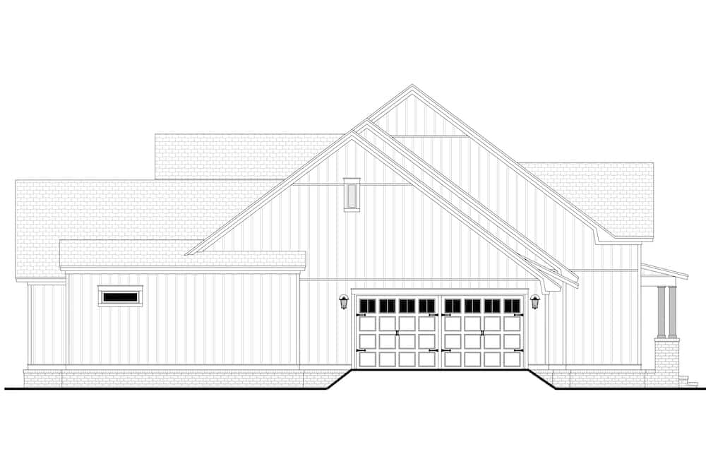 Home Plan Left Elevation of this 3-Bedroom,2668 Sq Ft Plan -142-1259