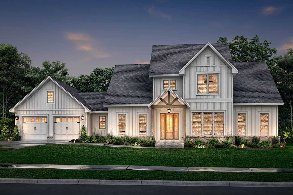 Home at Night of this 4-Bedroom, 3145 Sq Ft Plan - 142-1260
