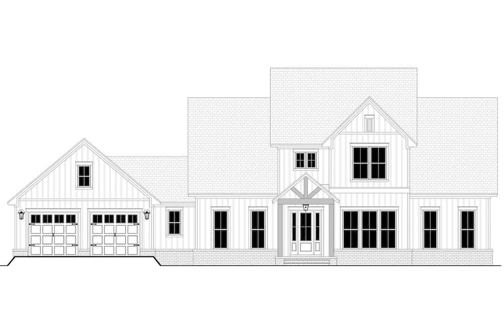Home Plan Front Elevation of this 4-Bedroom,3145 Sq Ft Plan -142-1260