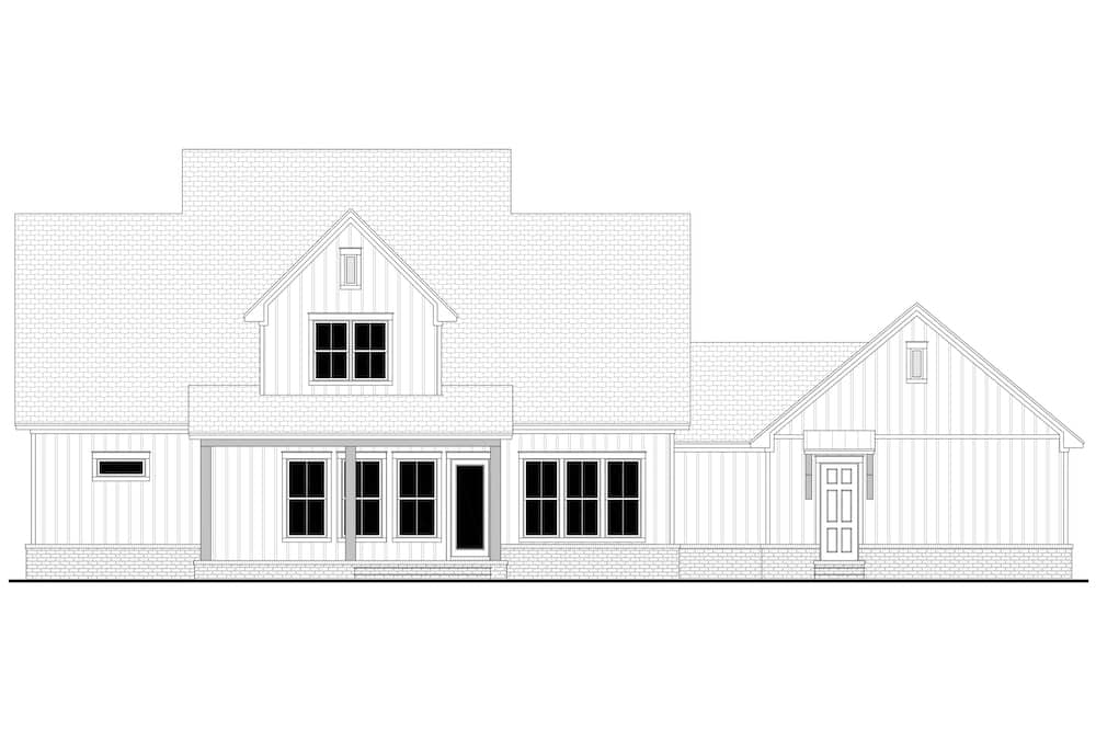 Home Plan Rear Elevation of this 4-Bedroom,3145 Sq Ft Plan -142-1260