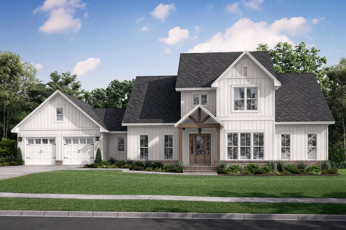 Modern Farmhouse home (ThePlanCollection: Plan #142-1260)