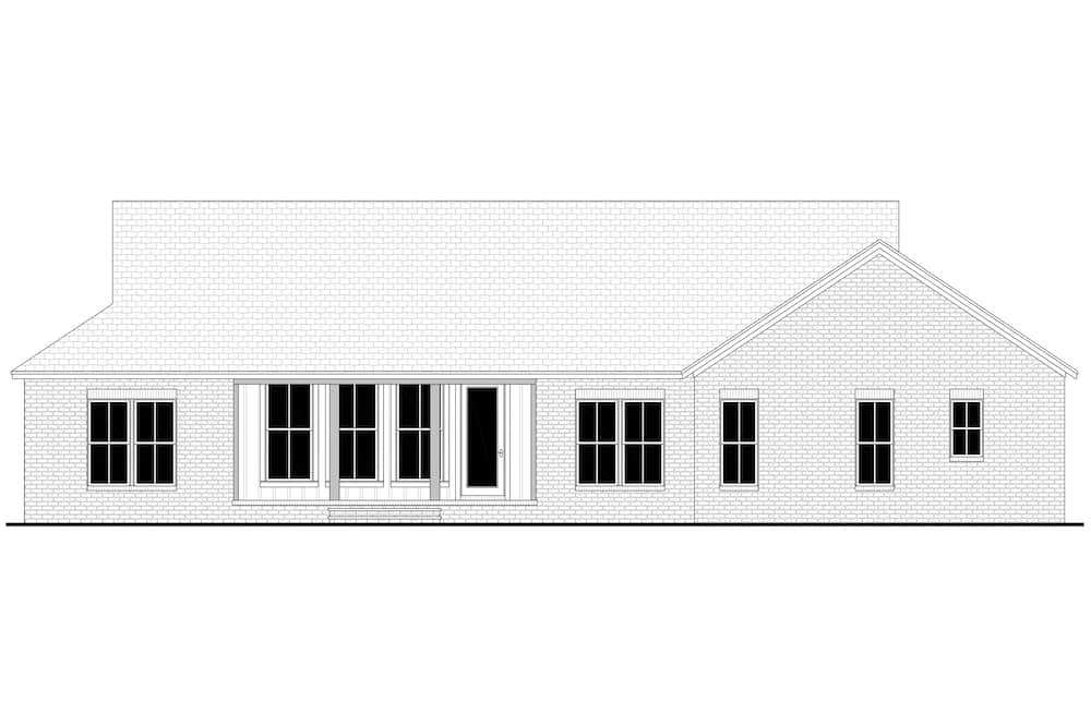 Home Plan Rear Elevation of this 3-Bedroom,1998 Sq Ft Plan -142-1262