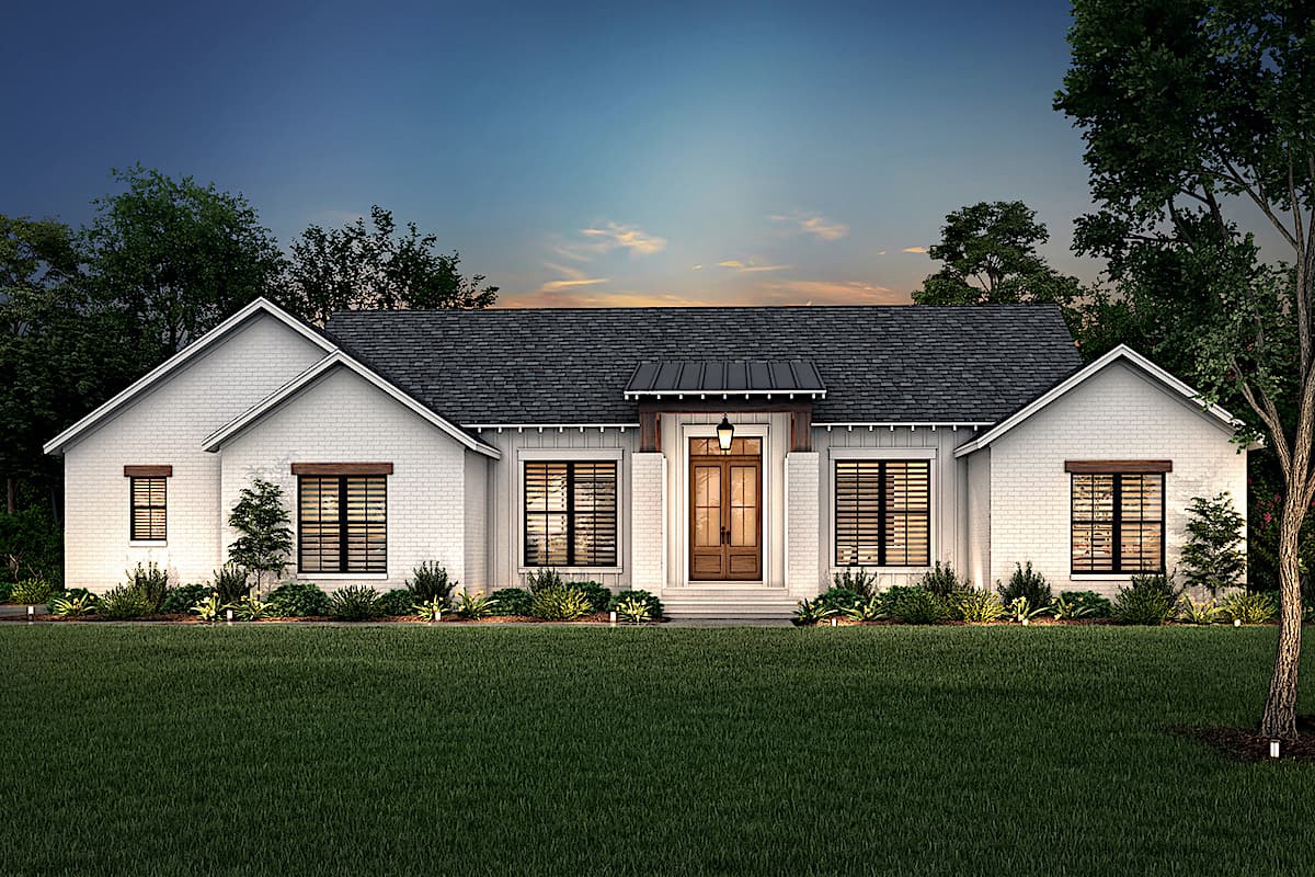 Home at Night of this 3-Bedroom, 1998 Sq Ft Plan - 142-1262