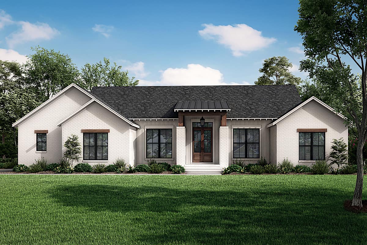 Ranch style home (ThePlanCollection: Plan #142-1262)