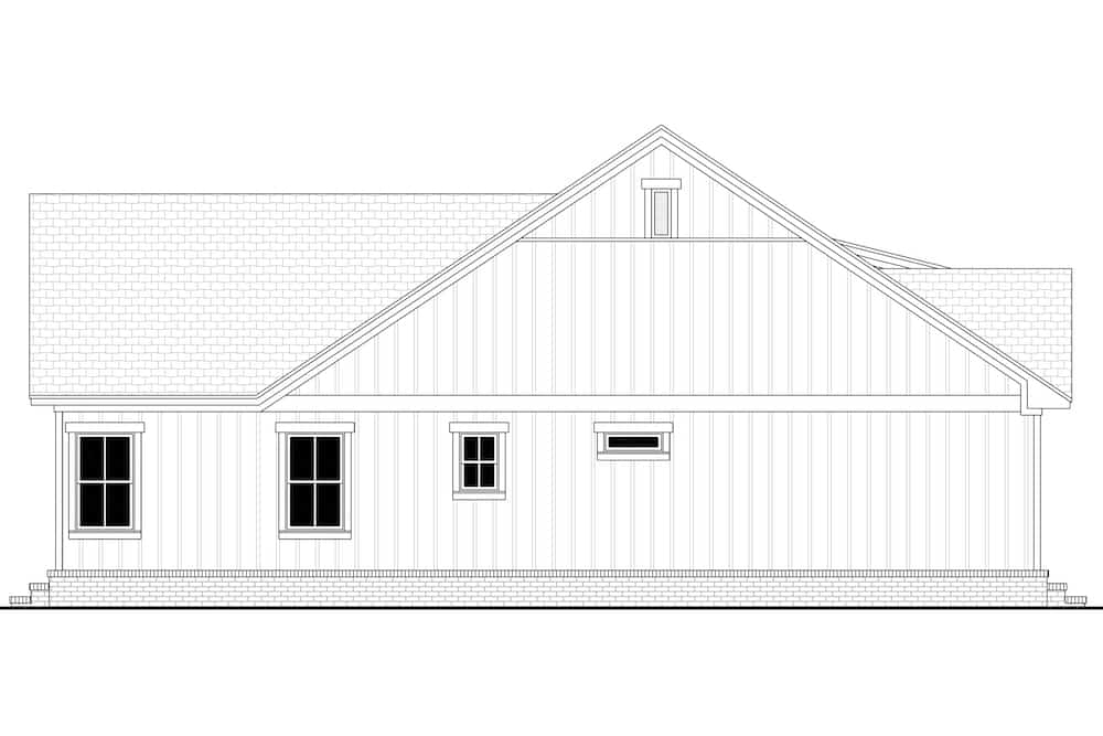 Home Plan Left Elevation of this 2-Bedroom,1252 Sq Ft Plan -142-1263
