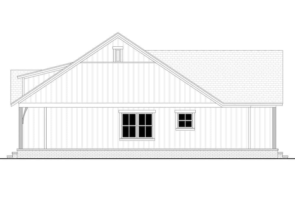 Home Plan Right Elevation of this 2-Bedroom,1252 Sq Ft Plan -142-1263