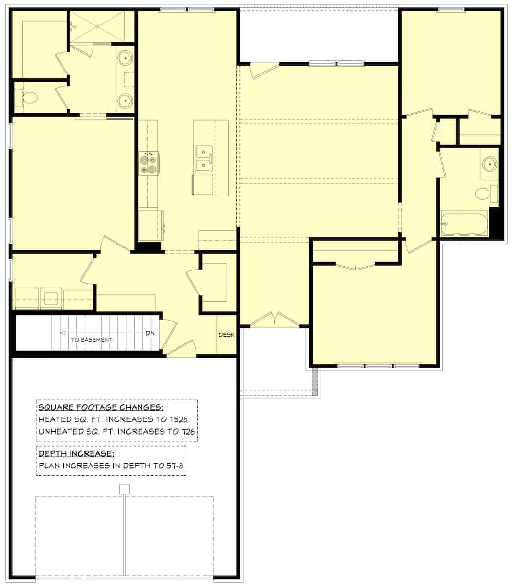 Main Level of Ranch Plan #142-1264